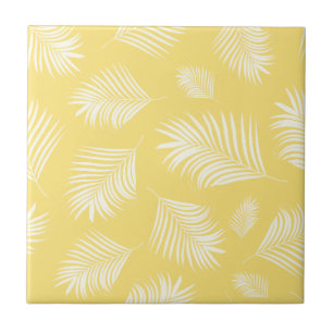 Carreau Motif tropical jaune-jaune à feuilles de palme