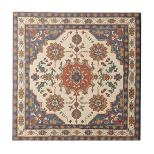 Carreau Motif Turc Oriental Perse Antique Vintage