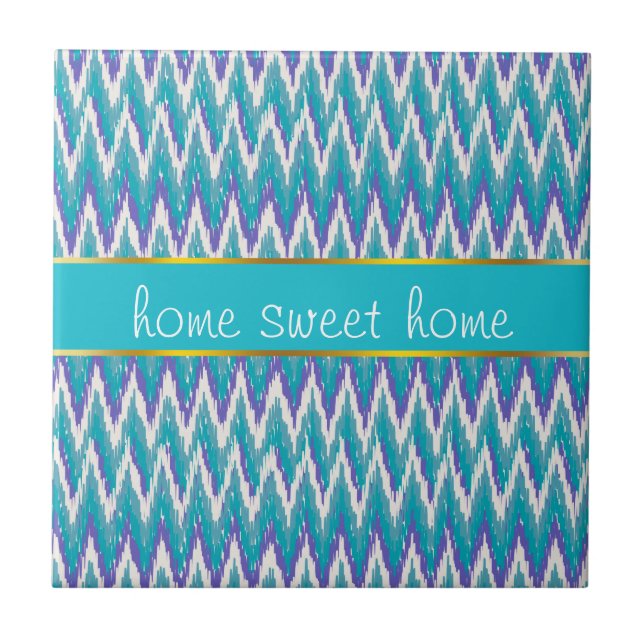 Carreau motif turquoise et Amethyst iKat ZigZag (Devant)