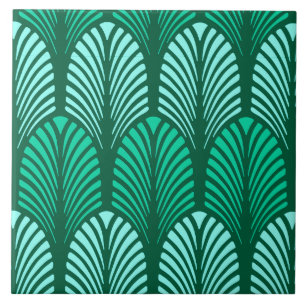 Carreau Motif, turquoise et Aqua de plume d'art déco