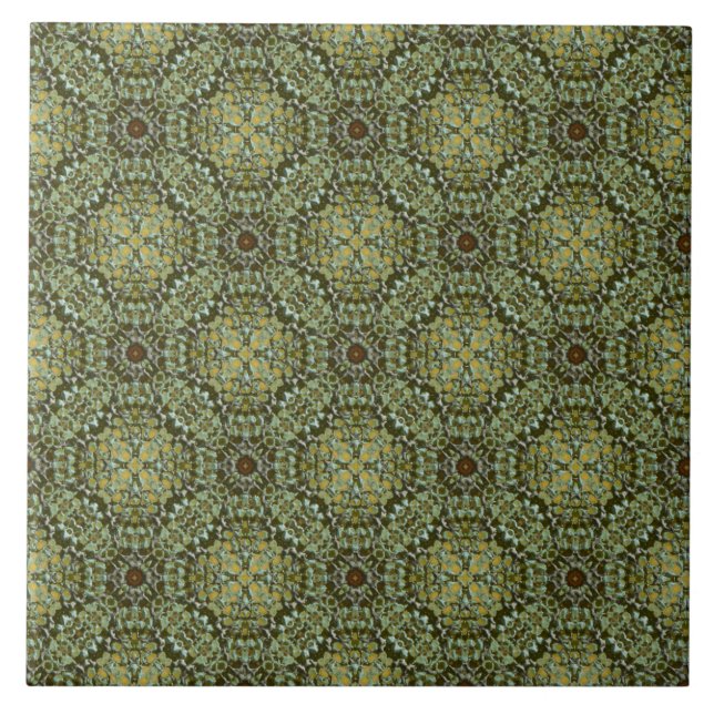 Carreau Motif Turquoise et Sage Knit Medallion (Devant)