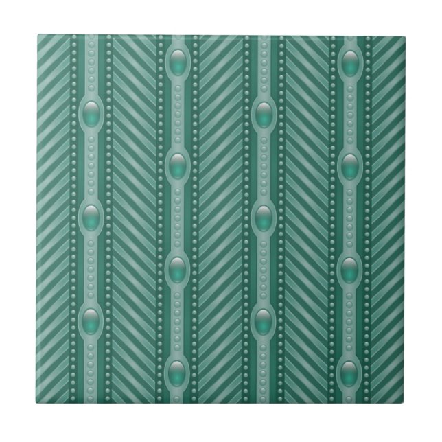 Carreau Motif turquoise ornemental (Devant)