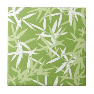 Carreau Motif unique de feuille en bambou vert