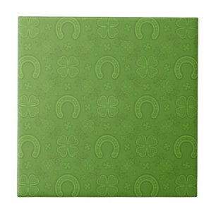 Carreau Motif vert chanceux d'icônes