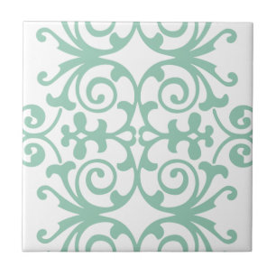 Carreau Motif vert en bon état à la mode de damassé