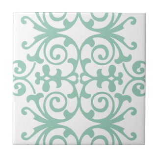 Carreau Motif vert en bon état à la mode de damassé