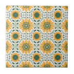 Carreau Motif vert Fleur Jaune Rétro<br><div class="desc">Cette conception peut être personnalisée en choisissant l'option Modifier la conception. Vous pouvez également transférer sur d'autres objets. Contactez-moi à l'adresse colorflowcreations@gmail.com ou utilisez l'option conversation en haut de la page si vous souhaitez avoir cette conception sur un autre produit ou avez besoin d'aide. Voir d'autres de mes dessins ou...</div>