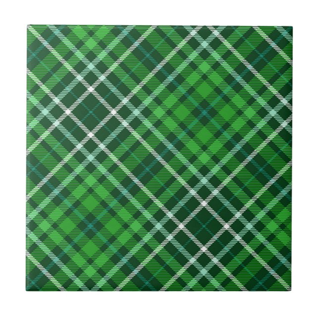 Carreau Motif vert-foncé et de Forest Green de plaid (Devant)