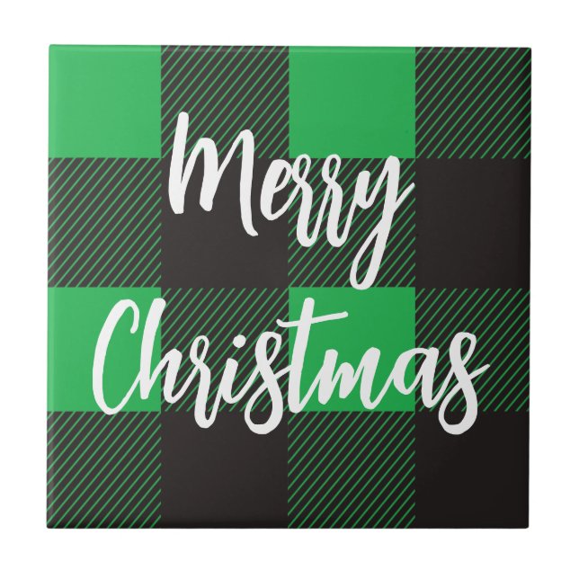 Carreau Motif vert Joyeux Noël (Devant)