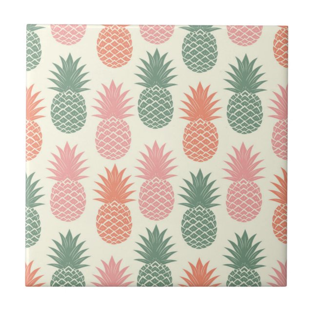 Carreau Motif vintage 2 d'ananas (Devant)