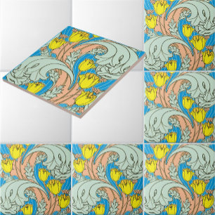 Carreau Motif vintage Art Nouveau Tulip