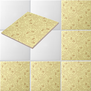 Carreau Motif vintage Arts & Crafts de glands et de feuill