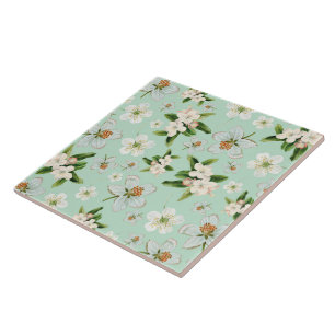 Carreau Motif vintage de fleurs de printemps