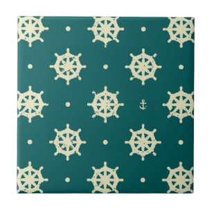 Carreau Motif vintage de roue de bateau