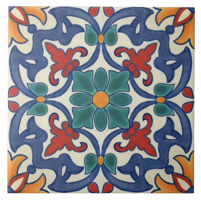 Carreau Motif vintage portugais Azulejos (Devant)