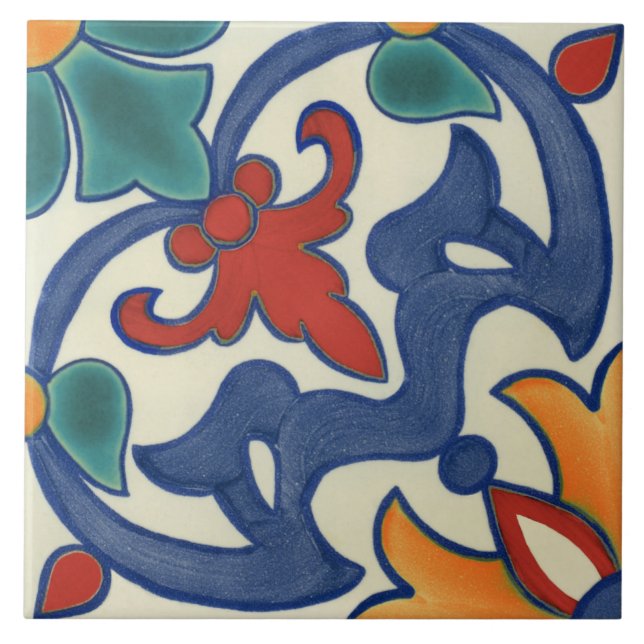 Carreau Motif vintage portugais Azulejos (Devant)