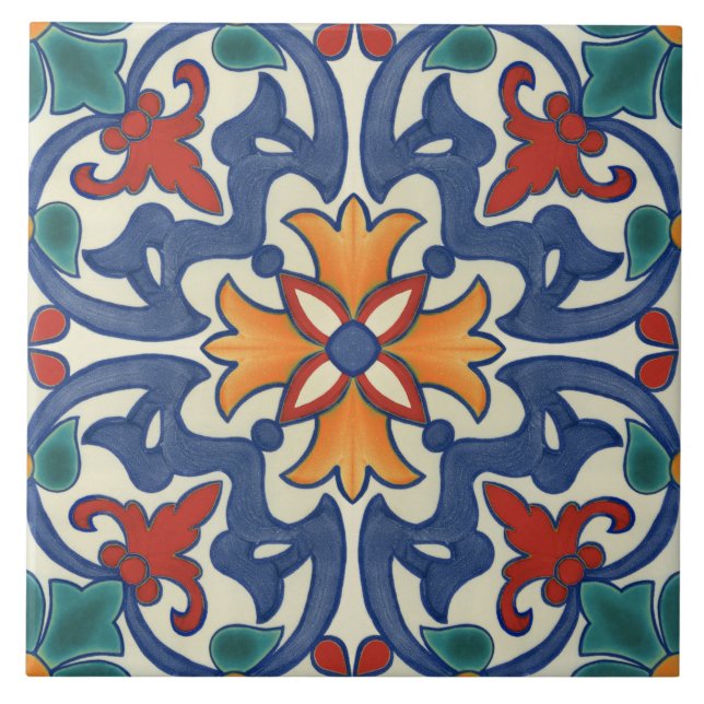Carreau Motif vintage portugais Azulejos (Devant)