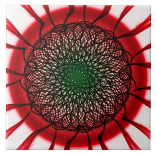 Carreau Motif visionnaire rouge noir