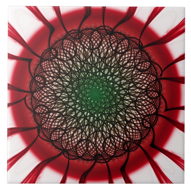 Carreau Motif visionnaire rouge noir (Devant)