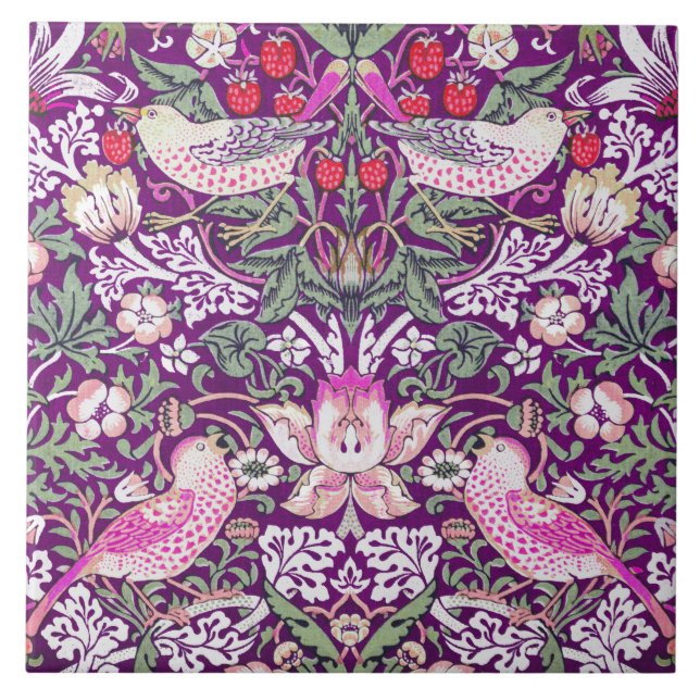 Carreau Motif William Morris Strawberry Thief  (Devant)
