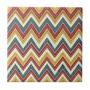 Carreau Motif zigzag chevron bohème chic coloré vibrant