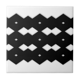 Carreau Motif Zigzag Noir et Blanc