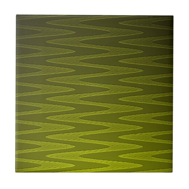 Carreau Motif Zigzag Vert Olive Lumineux (Devant)