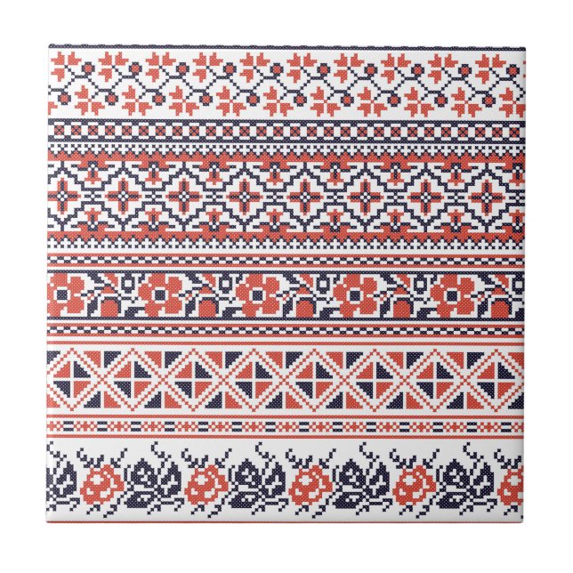 Carreau Motifs de conception de point de croix (Devant)