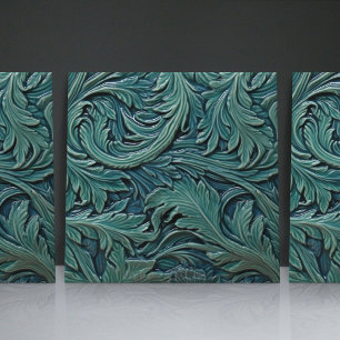 Carreau Motifs de feuilles vertes victoriens floraux Morri