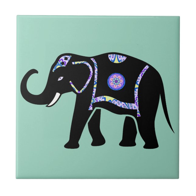 Carreau Motifs décoratifs abstraits d'éléphant animal (Devant)
