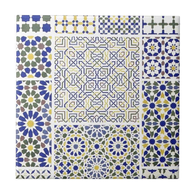 Carreau Motifs du Moyen-Orient de tuile dans le bleu et le (Devant)