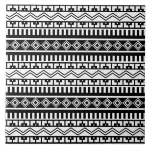 Carreau Motifs géométriques noir et blanc du Sud-Ouest