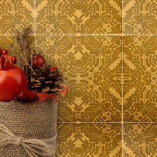 Carreau Motifs géométriques symétriques or floral et feuil