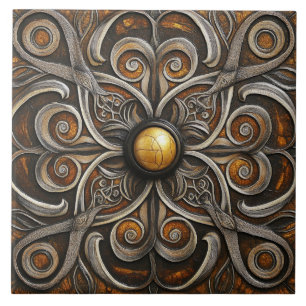 Carreau Motifs ornementaux avec centre doré