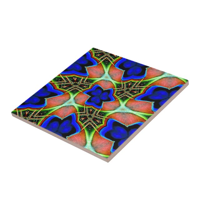 Carreau Motifs Peacock Feather (Côté)