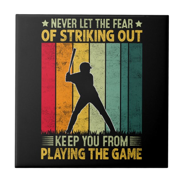 Carreau Motivation de joueur de baseball (Devant)