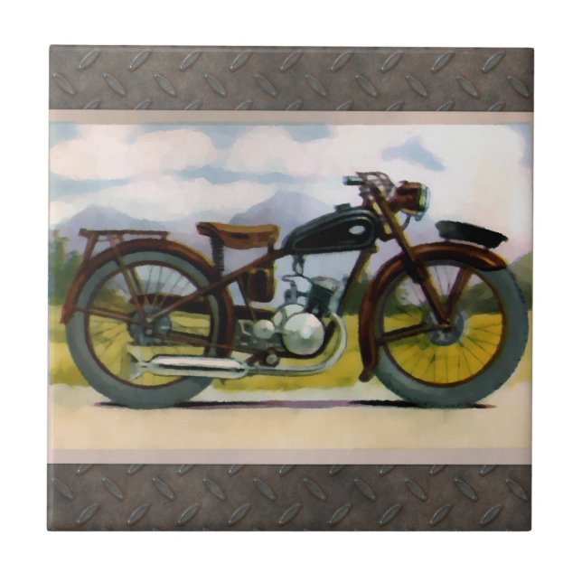 Carreau Moto de cru d'aquarelle (Devant)