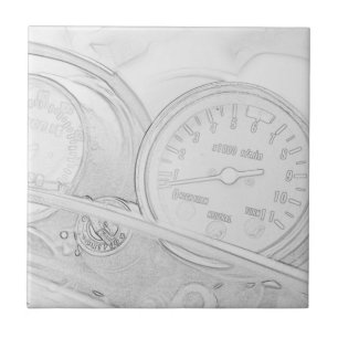 Carreau Moto Motorcycle Spedometer Sketch