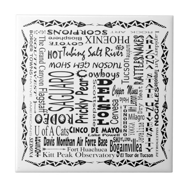 Carreau Mots à la mode de l'Arizona (Devant)