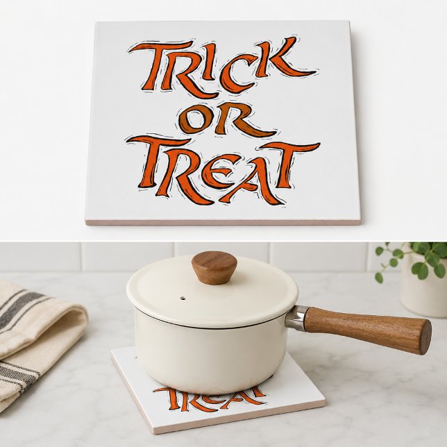 Carreau Mots de Trick or Treat pour Halloween (Halloween Trick or Treat Words Tile)