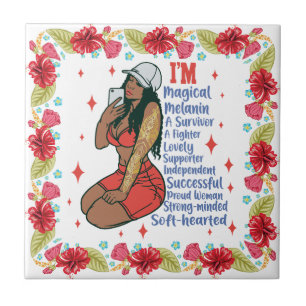 Carreau Mots Positifs Inspirationnels Affirmation Sista Bl