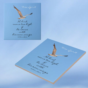 Carreau Mouette Pas d'Oiseau Sort Trop Haut Bleu décoratif