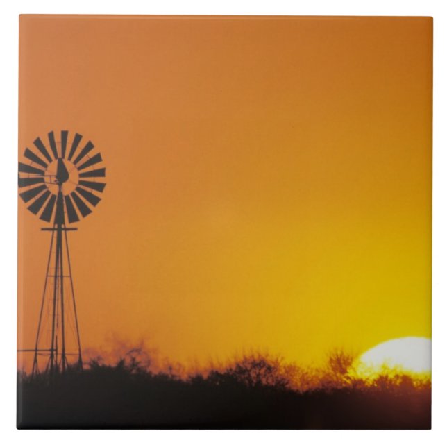 Carreau Moulin à vent au coucher du soleil, Sinton, Texas, (Devant)