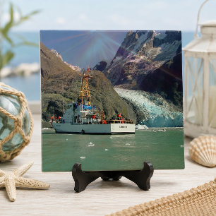 Carreau Mountain View d'Alaska avec le bateau
