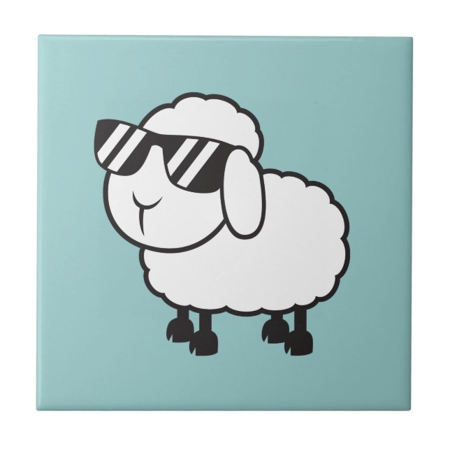 Carreau Mouton blanc dans les lunettes de soleil (Devant)