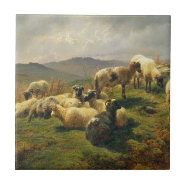 Carreau Moutons dans les montagnes par Rosa Bonheur (Devant)