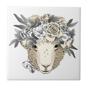 Carreau Moutons floraux de halo