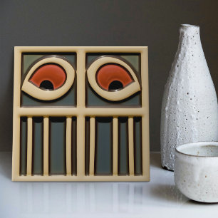 Carreau Mouvement artistique aux yeux abstraits du milieu