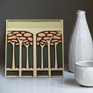 Carreau Mouvement d'artisanat d'art de symétrie des fleurs