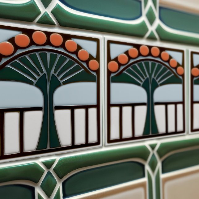 Carreau Mouvement d'artisanat d'art de symétrie des fleurs (Créateur téléchargé)